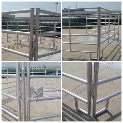 Galvanized Steel Horse Fence For Livestock Round Tube Metal Corral Fencing