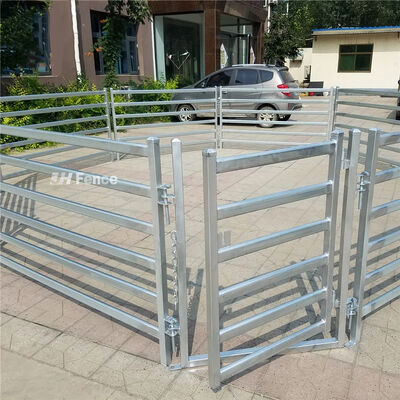 Round Heavy Duty Steel Livestock Cattle Fence Panels 6 Feet Galvanized  