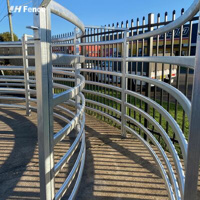 Round Heavy Duty Steel Livestock Cattle Fence Panels 6 Feet Galvanized  