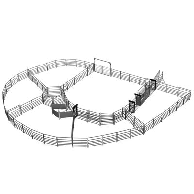 Australian Standard Free Standing Heavy Duty Cattle Panels For Cattle Yard With A Wing Gate