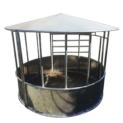 Robust Metal Hay Feeder Ideal for Feeding Horses Cattle and Other Farm Animals Offering Easy Access and Reduced Waste