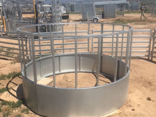 Robust Metal Hay Feeder Ideal for Feeding Horses Cattle and Other Farm Animals Offering Easy Access and Reduced Waste