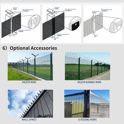 Heavy Duty Galvanized Steel 358 High Security Fence Ideal for Protecting Commercial Industrial and Government Properties