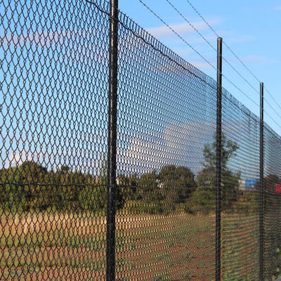 Flat Mesh Permukaan PVC dilapisi Chain Link Pagar Steel Wire Mesh Disesuaikan